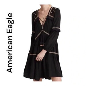 American Eagle Black Flowy‎ Tunic Dress
